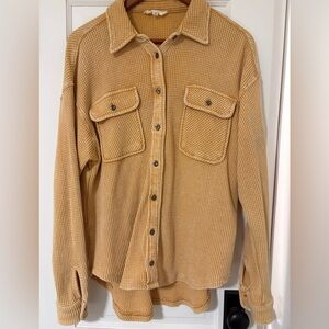 Hippie Rose Mustard Waffle Knit Top